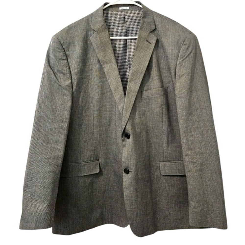 Saddlebred Mens Two Button Notch Lapel Sport Coat Blazer Jacket Preppy Gray‎ 48R